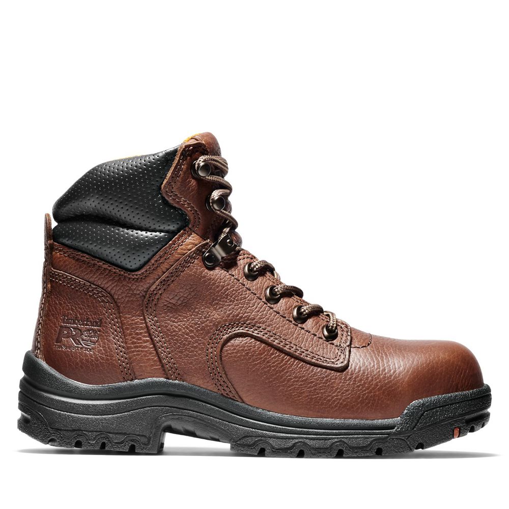 Timberland Womens Work Boots PRO® TiTAN® 6" Alloy Toe - Brown/Black - India UQ3879250